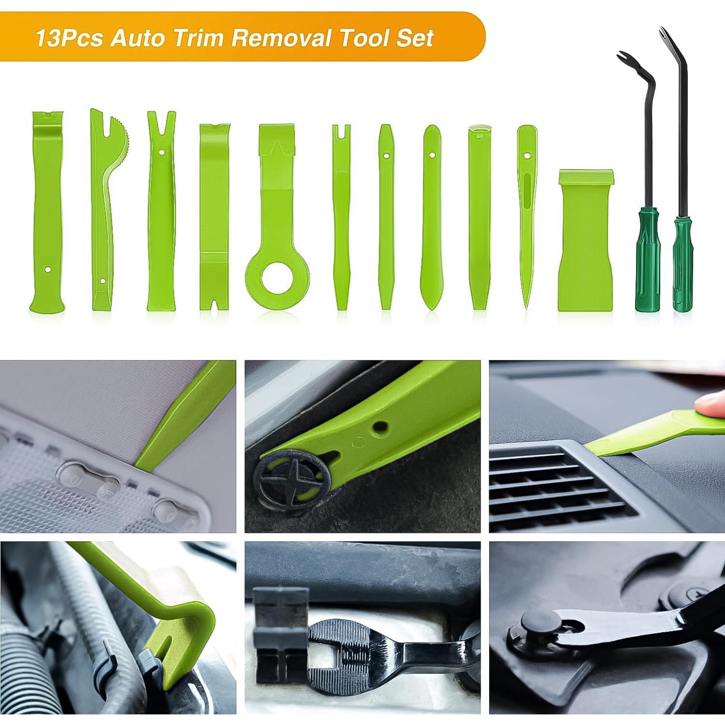 GOOACC 5PCS Auto Trim Removal Tool Kit No-Scratch Pry Tool Kit for Car Door Clip Panel & Audio Dashboard Dismantle -5PCS