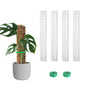 EOX 4 Pcs 24 Inch Plastic Moss Pole for Monstera, Large D Shaped Poles for Climbing Plants Work with Sphagnum Moss, 90 Inch Plant Stake Set of 4, Garden Ties