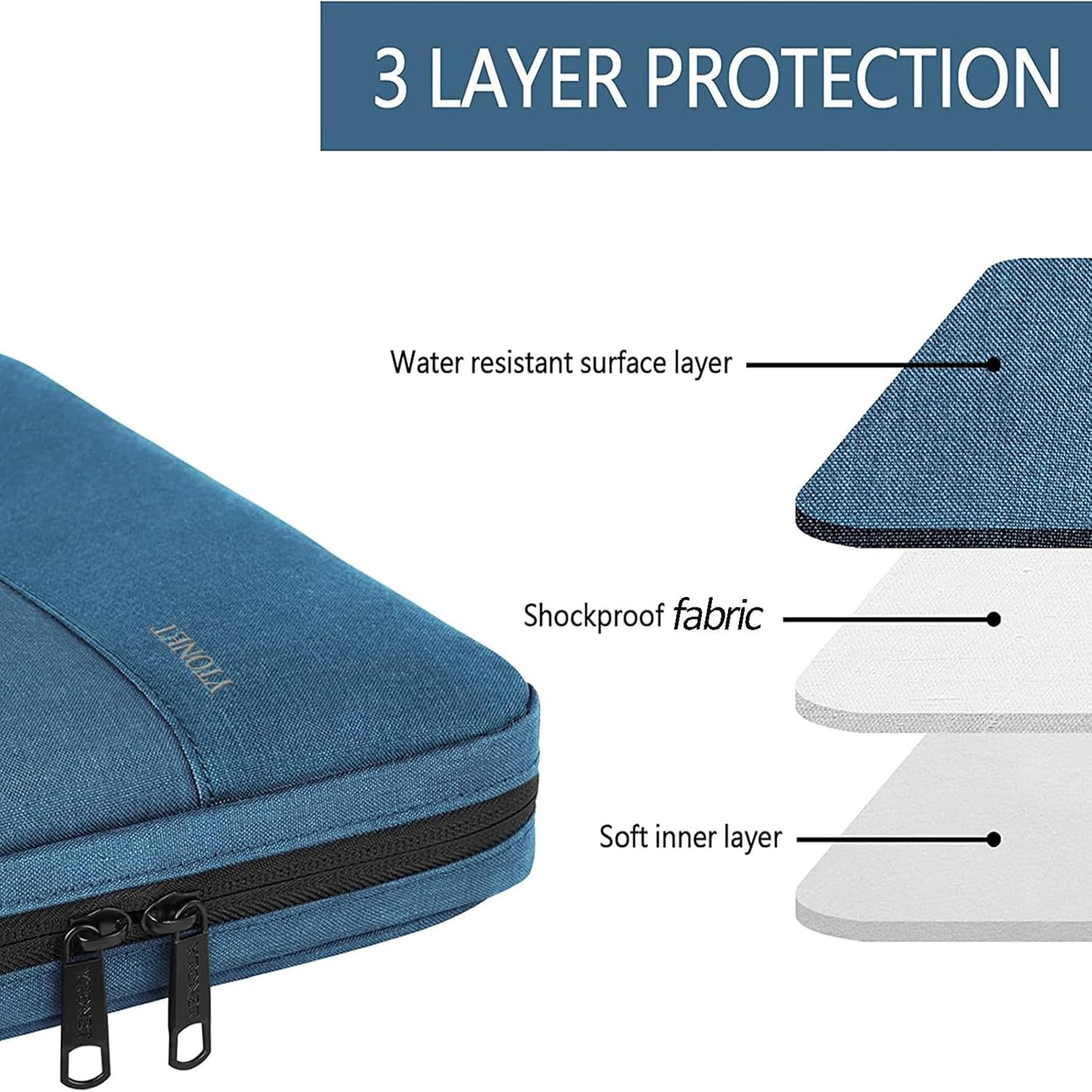 Funda para portátil Ytonet, bolsa para portátil TSA de 15.6 pulgadas, funda para portátil resistente al agua, bolsa de transporte para ordenador compatible con portátiles Lenovo, HP, Dell, Asus, regalos para hombres y mujeres, gris