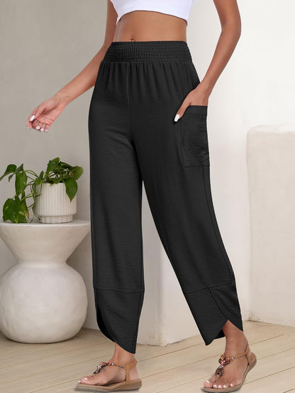 ANRABESS Womens Wide Leg Palazzo Capri Pants 2026 Summer Casual Loose High Waisted Lounge Flowy Cropped Beach Work Trousers