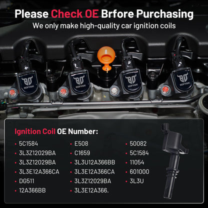 BDFHYK Ignition Coil Pack UF648 and Iridium Spark Plug 97390 Compatible with Jeep Grand Cherokee 2011-2015 Jeep Wrangler Dodge Charger Grand Caravan 2016 Chrysler 200 300 Jeep Coil Pack 3.6L Set of 6