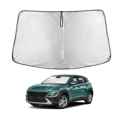 EcoNour Car Windshield Sunshade | Blocks 99% Heat & Keeps Interior Cool | Universal Fits Cars, SUVs, Trucks | Automotive Sun Screen, Visor & Car Accessories for Summer | Medium (64x32 Inches)