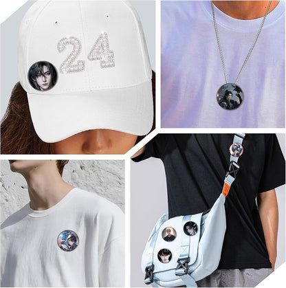 HD Touchscreen Digital Badge Pin – Smart Anime E-Badge for Backpacks with Video & GIF Display, Lightweight Pixel Name Tag, Rechargeable Electronic Button for Cosplay, Conventions & Unique Gifts
