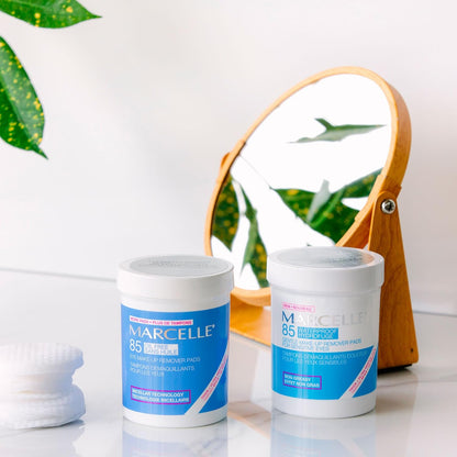 Marcelle Sanfte Augen Make-up Entferner Pads, Sensible Augen, Wasserfestes Make-up Entfernen, Hypoallergen, Parfümfrei, Parabenfrei, Alkoholfrei, Tierversuchsfrei, 85 Pads