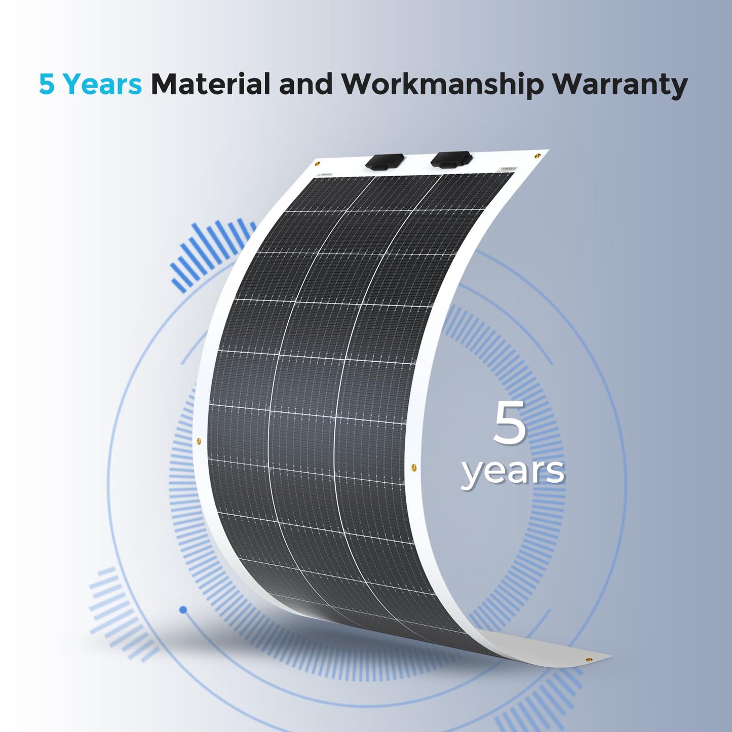 Renogy Flexible Solar Panel 50 Watt 12 Volt Monocrystalline Ultra-Flexible Bendable Mono Off-Grid Charger for Marine RV Cabin Van Car Boat Curve Surfaces