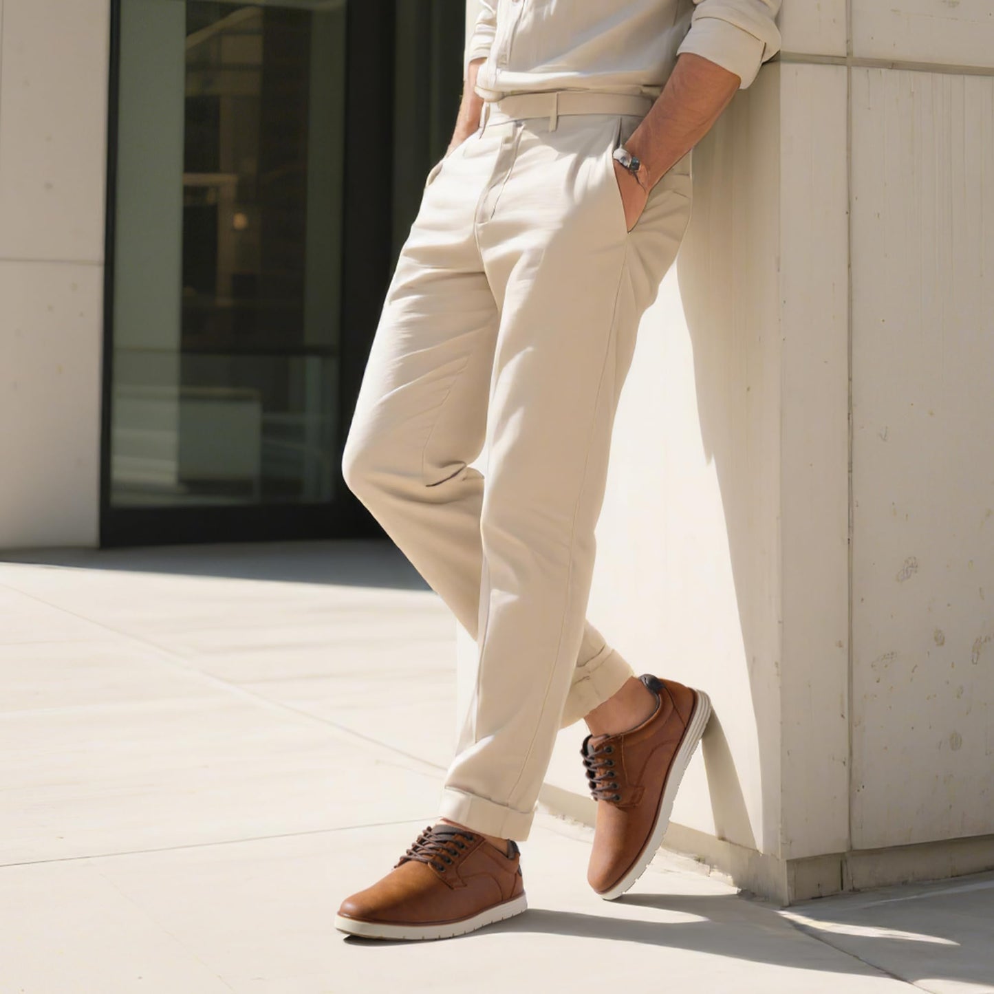 Men Dress Shoes Casual Lace Up Oxfords – Comfortable for Business Travel Work