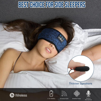 MUSICOZY Bluetooth 5.4 Schlaf-Kopfhörer-Stirnband, kabellose Schlaf-Kopfhörer-Schlafmaske Ohrhörer IPX6 wasserdicht für Seitenschläfer, Training, Laufen, Schlaflosigkeit, Reisen, Yoga, coole Tech-Gadgets, einzigartiges Geschenk