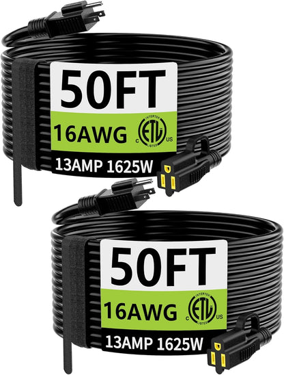 50FT-2pcsBlack16AWG