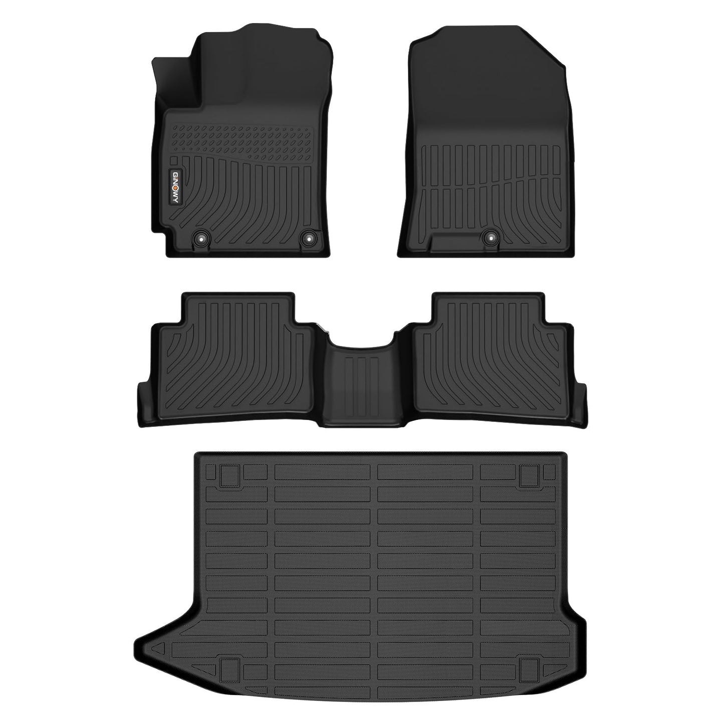 GINOWY-Floor Mats for Toyota 4Runner 1996-2002,1st+2nd Row,TPE All Weather Car Mats Custom Fit Rubber Floor Liners Car Accessories for Toyota 4Runner