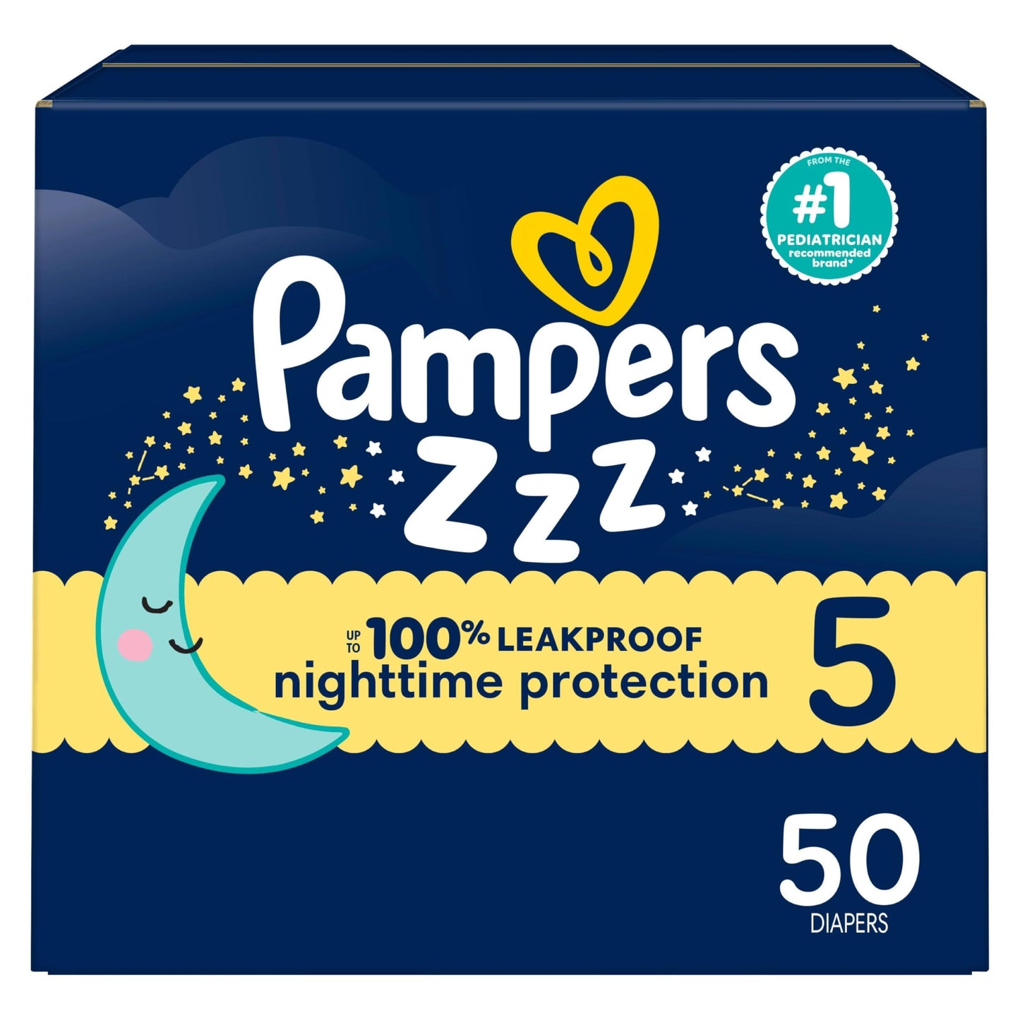 Pampers ZZZ Overnight Diapers, Size 3 (16-28 lbs), 116 Count, Nighttime Protection Disposable Baby Diaper