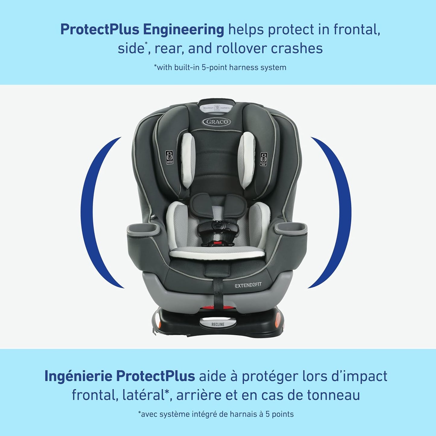 Graco Extend2Fit Kindersitz, 2-in-1 vorwärts- und rückwärtsgerichteter Babysitz, 1,8-30 kg (4-65 lb), Carter
