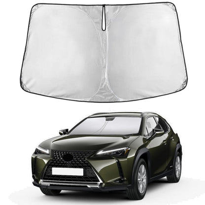 EcoNour Car Windshield Sunshade | Blocks 99% Heat & Keeps Interior Cool | Universal Fits Cars, SUVs, Trucks | Automotive Sun Screen, Visor & Car Accessories for Summer | Medium (64x32 Inches)