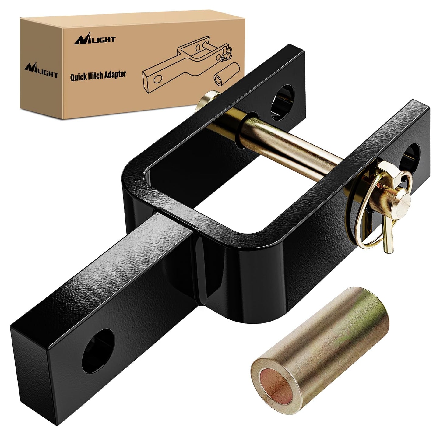 Nilight Anti-Theft Shackle Hitch Receiver 2Inch 45000 LBs Breaking Strength 3/4" Anti-Theft D Ring Shackle 5/8" Trailer Hitch Lock Pin Heavy Duty Solid Towing Kit for Trucks Off Road (Black)