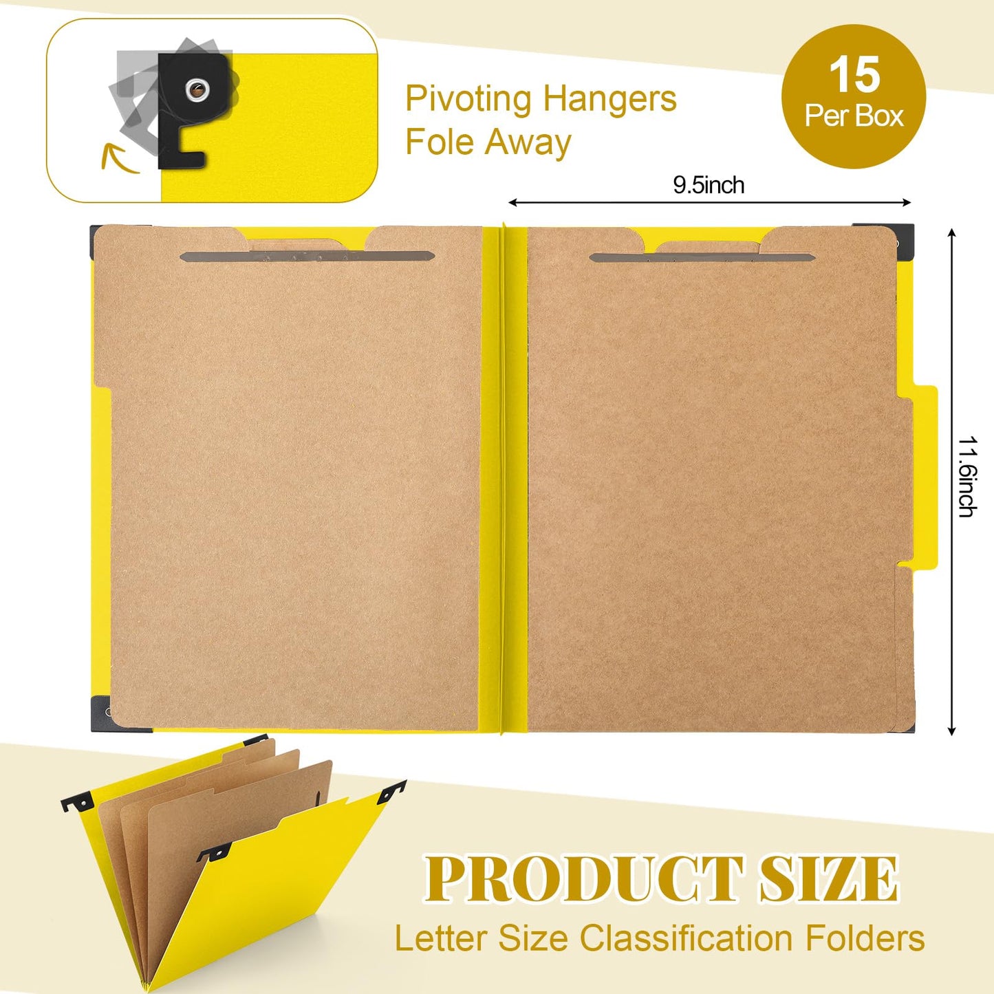 Henoyso 10 Pcs Hanging Classification File Folders, Letter Size Red Folders with 3 Pressboard Dividers, 8 Fasteners, 4 Inch Expansion, 1/3-cut Top Tab for Medical Records and File Cabinet Organizer