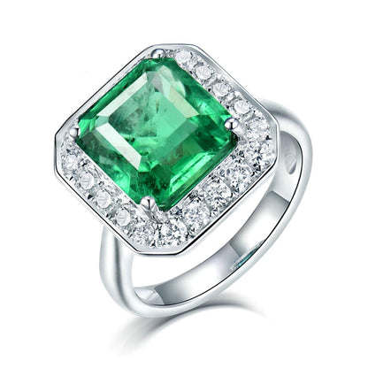 Wedding Rings for Womens, White Gold Ring Womens 2 ct Emerald Diamond Wedding Bands Rings (White Gold)