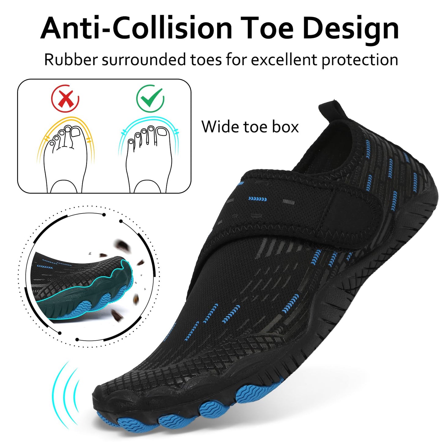 Water Shoes Mens Womens Quick-Dry Barefoot Swim Beach Pool Shoes Aqua Yoga Socks for Hiking Walking Diving Surf Outdoor Water Sports