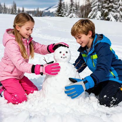ThxToms Kinder Winterhandschuhe Wasserdichte Ski-Snowboardhandschuhe für Outdoor-Sportarten, Jungen und Mädchen Kaltwetter-Fahrradhandschuhe