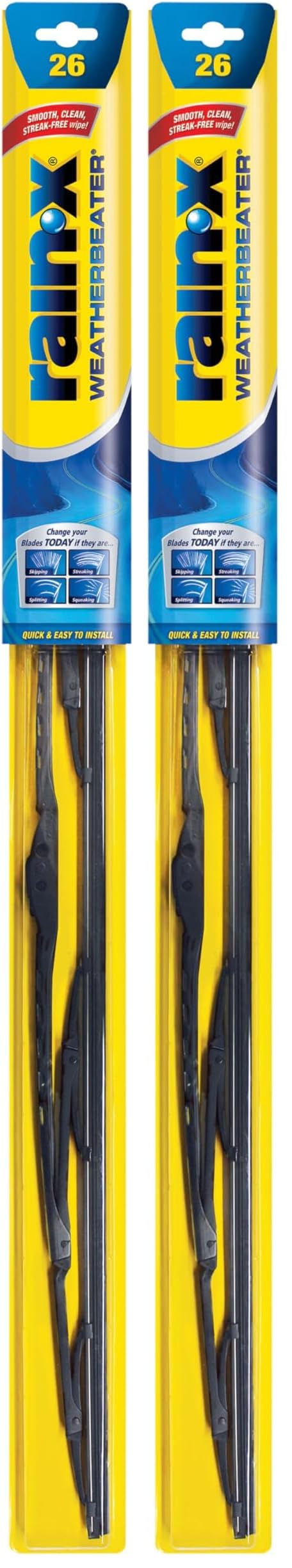 Rain-X 820149 WeatherBeater Wiper Blades, 22" Windshield Wipers (Pack of 2), Automotive Replacement Windshield Wiper Blades That Meet Or Exceed OEM Quality And Durability