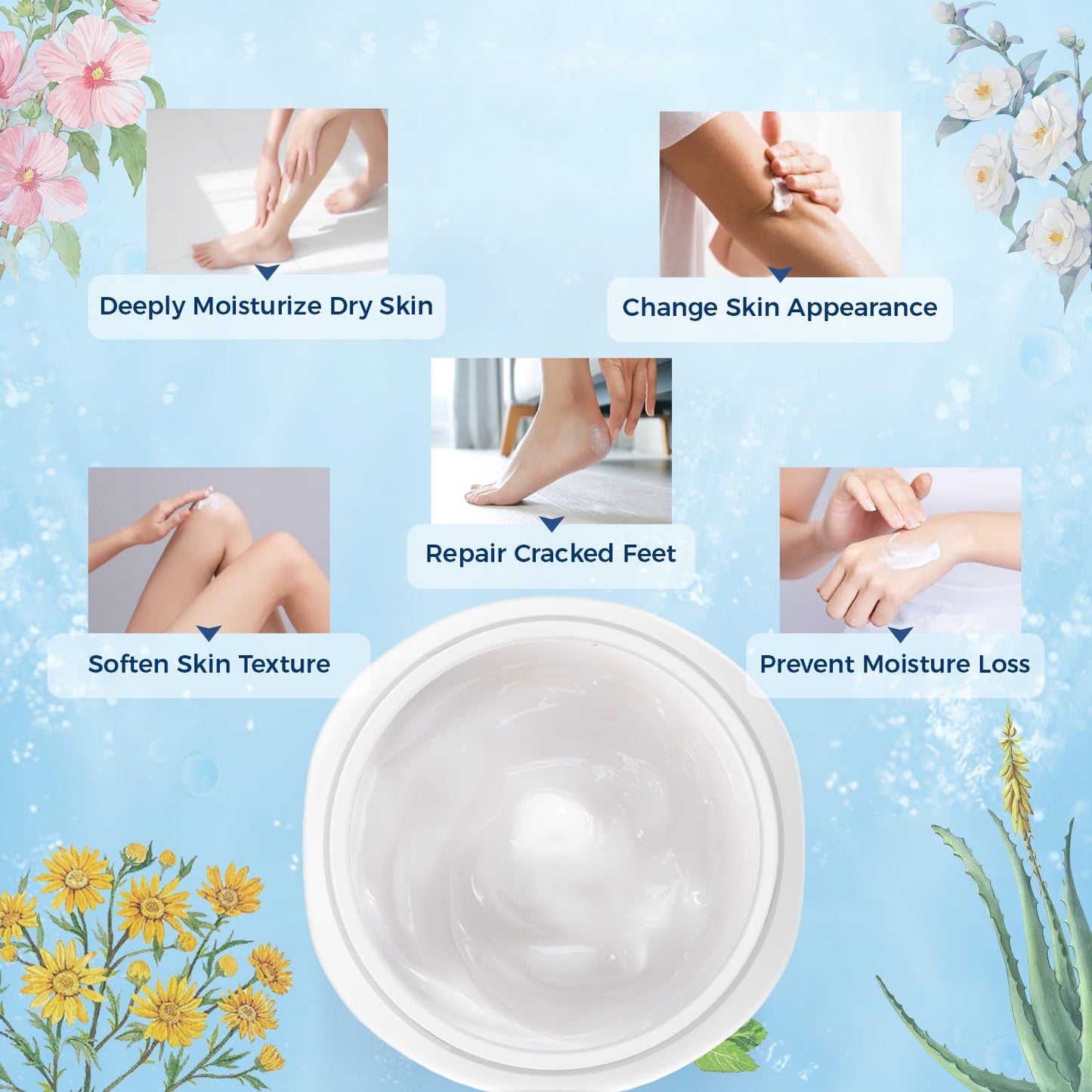 OUKEYA Urea Cream 40 Percent,Foot & Hand Cream for Dry Cracked,Urea Lotion for Feet Maximum Strength