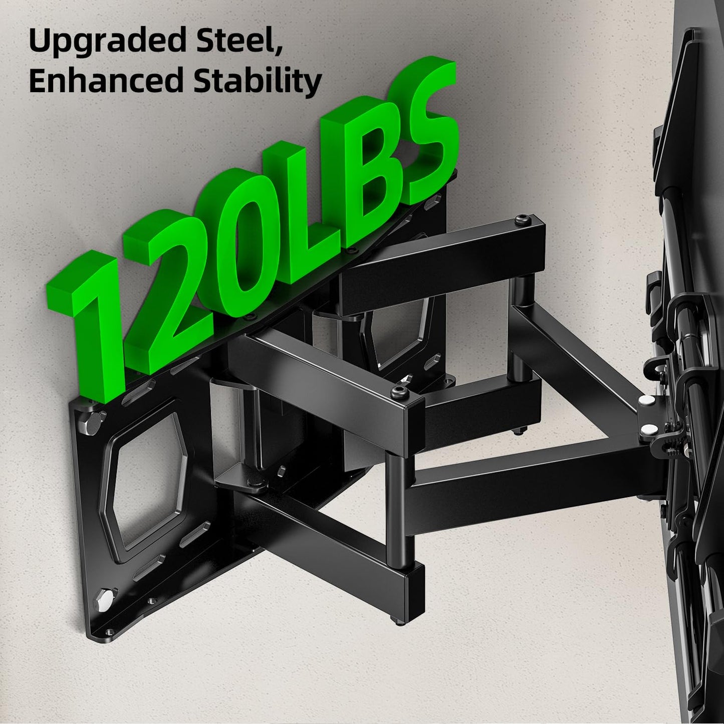 USX MOUNT Swivel TV Wall Mount for 26-60 Inch TVs up to 80 lbs, Single Articulating Arm, Full Motion TV Wall Mount Bracket with Swivel and Tilt, Max VESA 400x400mm