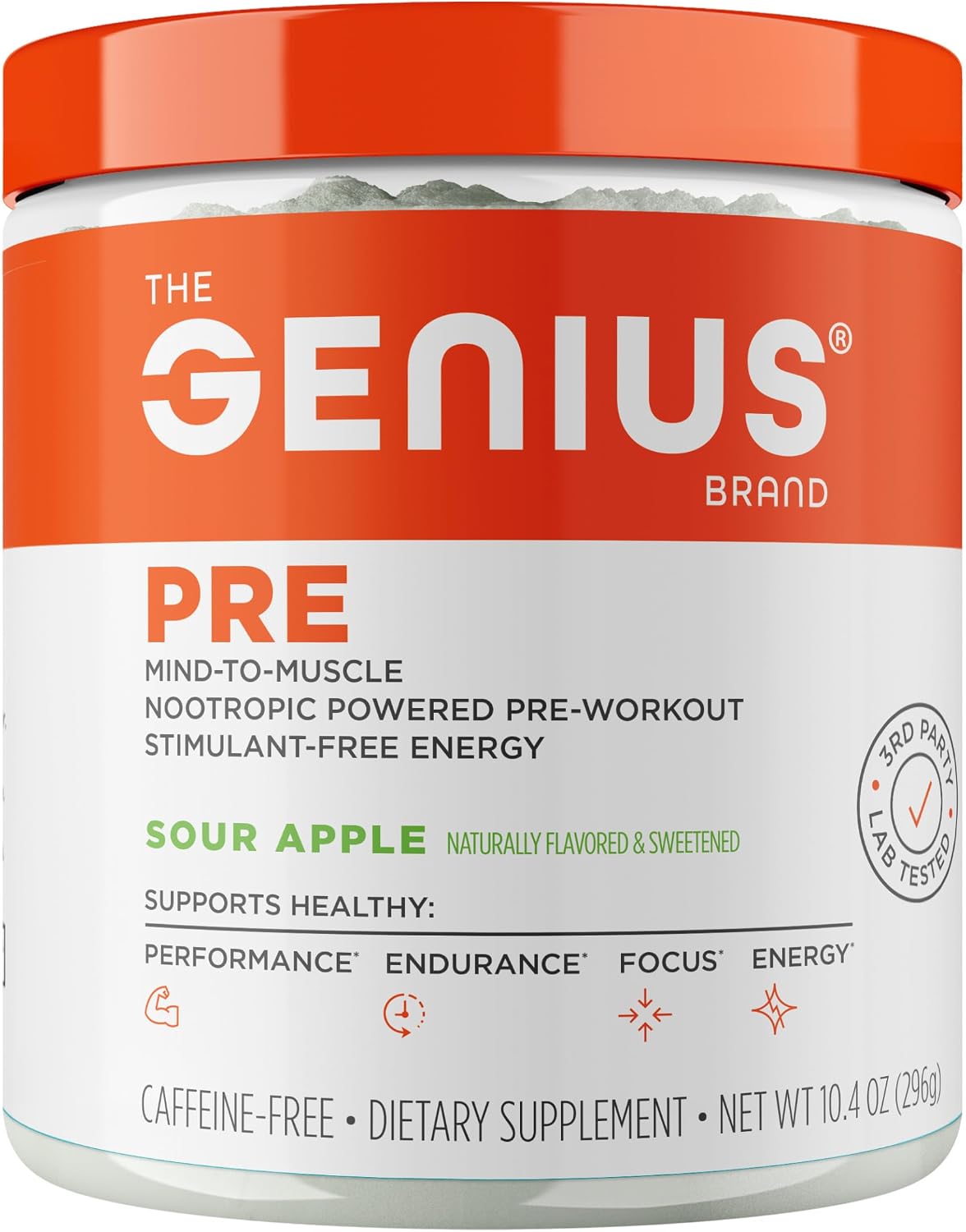 The Genius Brand Genius Pre - Synergistic Mind to Muscle Pre-Workout Powerhouse, Grape Limeade, 338 grams