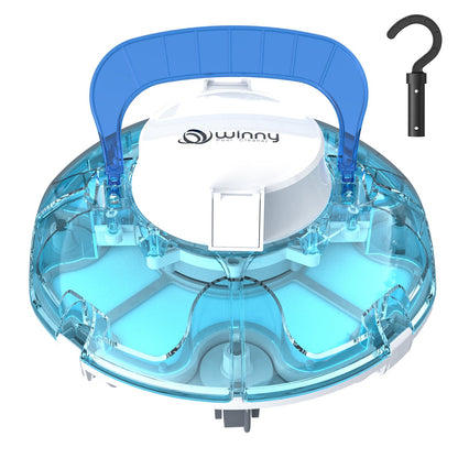 (2026 Upgrade) Cordless Pool Vacuum for Above Ground Pool, Automatic Pool Cleaner Robot Cleaning Up to 660 sq.ft, Dual-Layer Filtration, 90 Mins Runtime, Self-Parking, with Hook (Light Tinted Black)