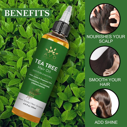 AVD Organics Rosmarinöl für Haarwachstum & Kopfhaut | Mit Biotin angereichert | Haarstärkend, pflegend und voluminös | Mit Jojoba- & Rizinusöl angereichert | GVO-frei 120ml
