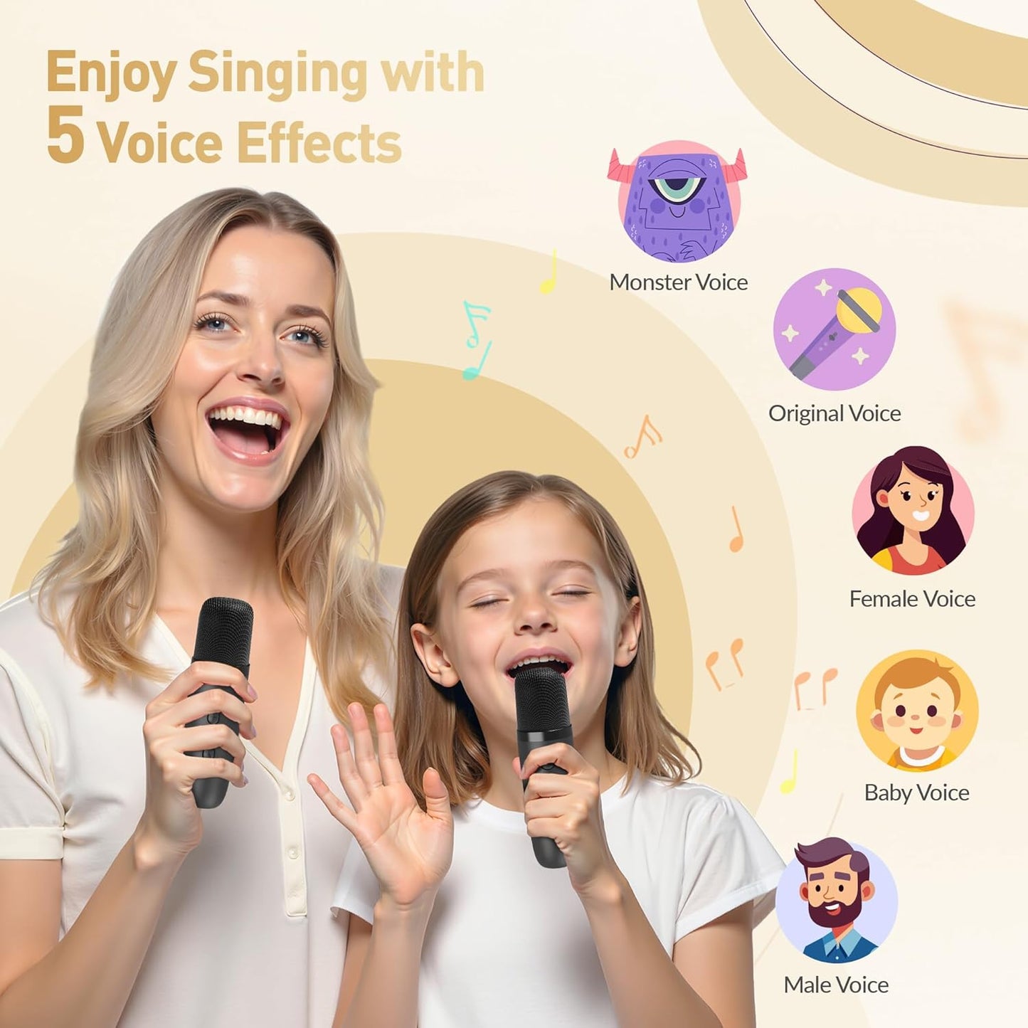 Mini Karaoke Machine for Kids Adults, Portable Bluetooth Speaker with 2 Wireless Microphone, Birthday Gifts for Girls Boys Ages 4, 5, 6, 7, 8, 9, 10, 12+ Years Old (Pinkcolor)