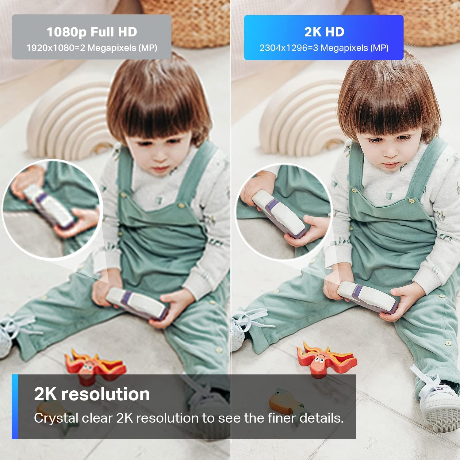 TP-Link Tapo 2K Pan/Tilt Indoor Security WiFi Camera, Baby & Pet Camera w/ 360° Motion Tracking, 2-Way Audio, Night Vision, Cloud & Local Storage (Up to 256 GB), Works w/Alexa & Google (Tapo C210)