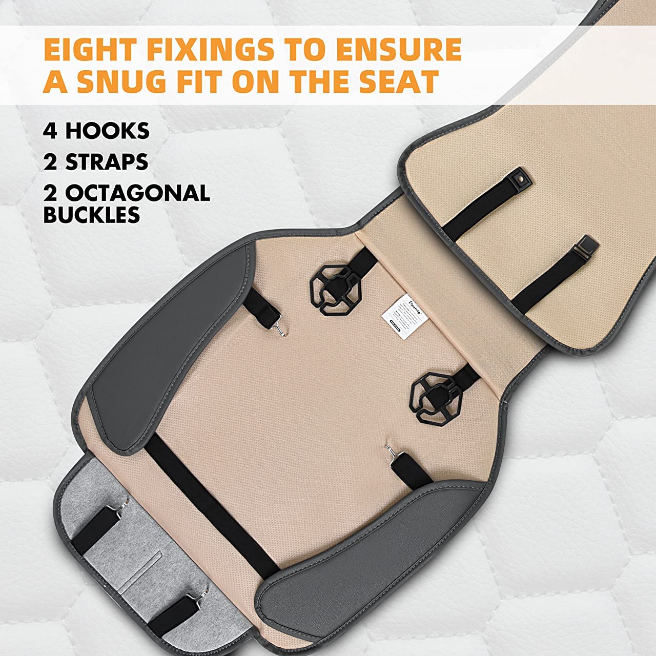 Elantrip 2PCs Front Car Seat Covers Leather Water Proof Seat Protector Universal fit for Most Cars SUVs and Trucks Black