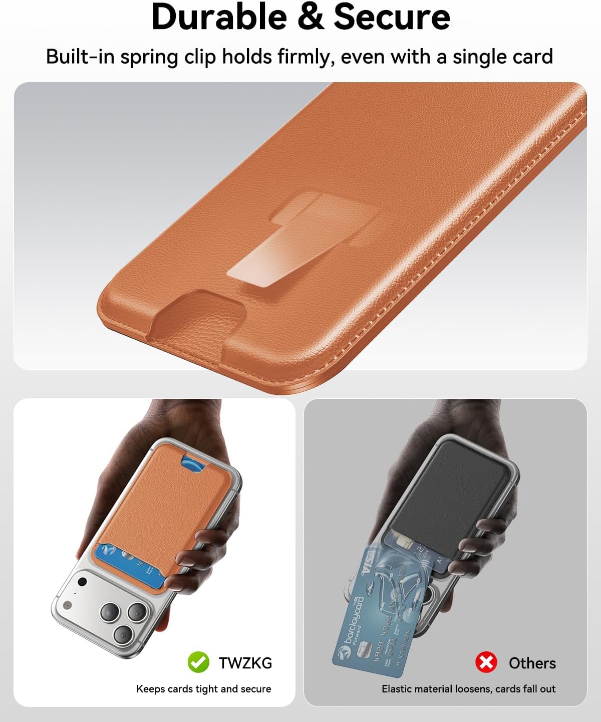 für MagSafe Wallet, 3 Kartenfächer, magnetische schlanke Handy-Geldbörse für iPhone 17/16/15/14/13/12 Pro Max Plus Air Serie, RFID-blockierendes veganes Leder, Schwarz