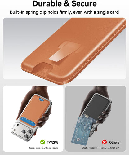 für MagSafe Wallet, 3 Kartenfächer, magnetische schlanke Handy-Geldbörse für iPhone 17/16/15/14/13/12 Pro Max Plus Air Serie, RFID-blockierendes veganes Leder, Schwarz