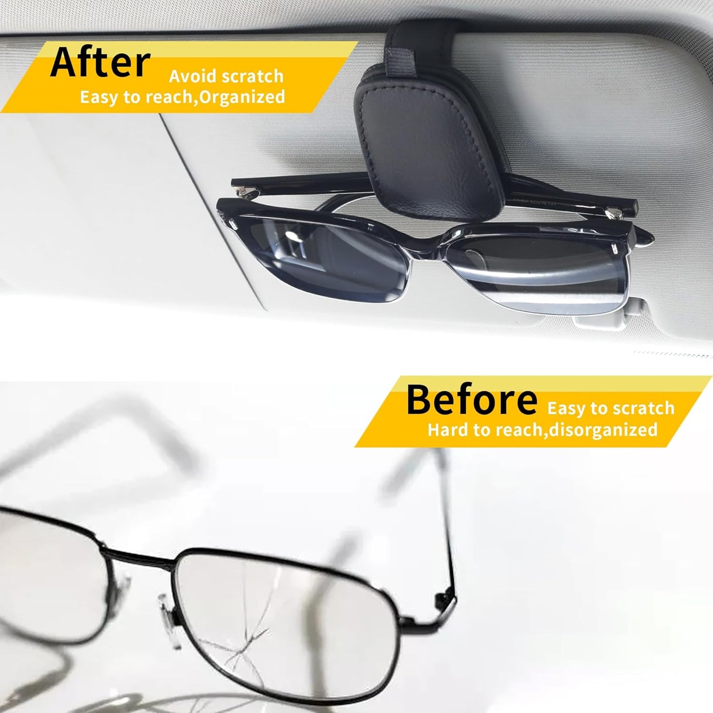 Yuoyar Magnetic Leather Sunglasses Holder for Car: A Simple yet Effective Solution