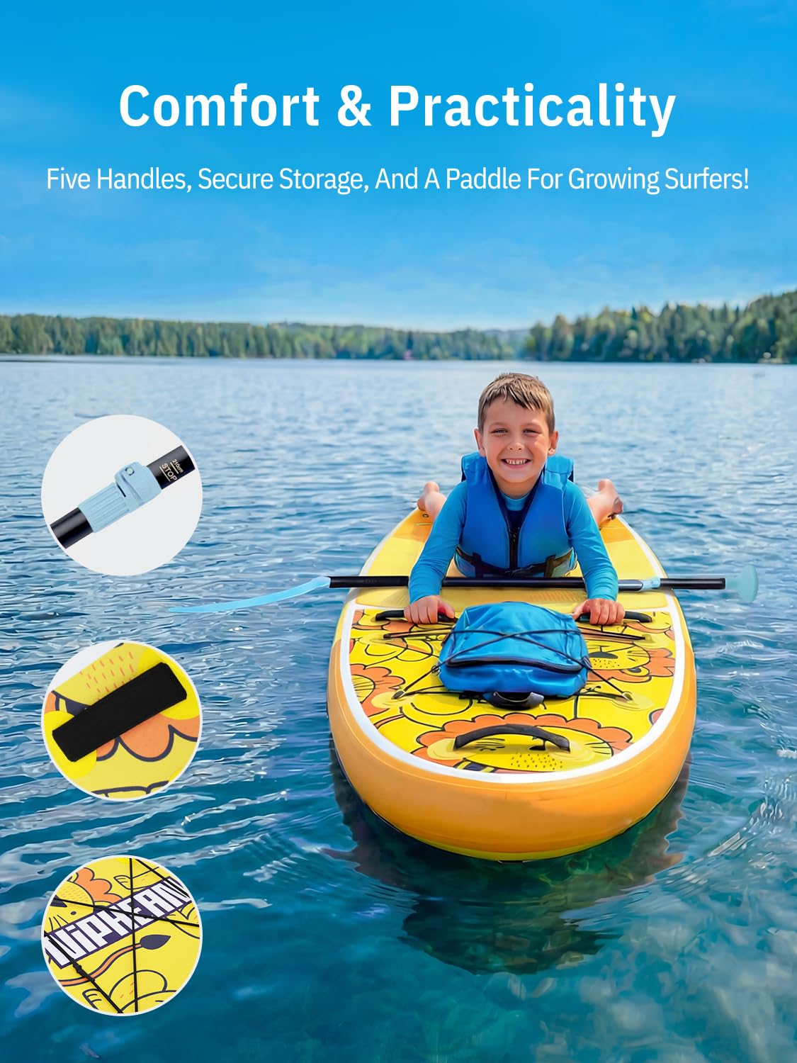Niphean（Ultra-Light） Inflatable Paddle Board with StabilTrac Fin and Durable SUP Accessories, 10' Stand Up Paddle Boards for Adults & Youth, Versatile Yoga Paddle Board, Gift Ideas