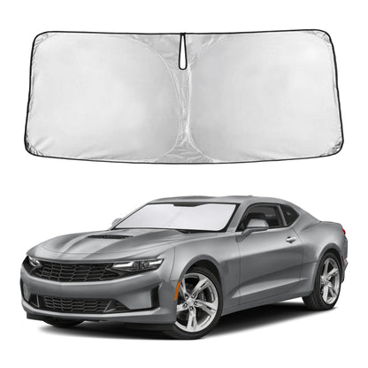 EcoNour Car Windshield Sunshade | Blocks 99% Heat & Keeps Interior Cool | Universal Fits Cars, SUVs, Trucks | Automotive Sun Screen, Visor & Car Accessories for Summer | Medium (64x32 Inches)