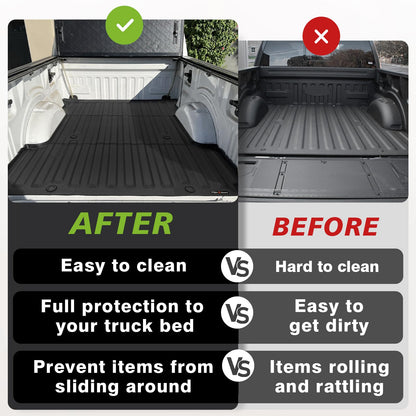 TripleAliners Truck Mat Compatible with 2019-2026 Chevy Silverado 1500 / GMC Sierra 1500 6.6FT Accessories, Truck Bed Mat Heavy Duty Custom Fit All Weather Protection TPE Pickup Liner, Standard Bed
