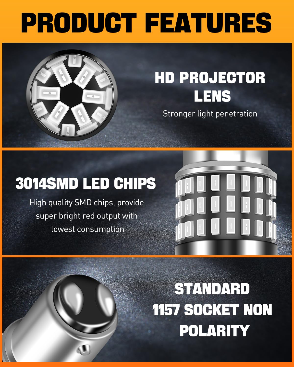 LUYED 3157 LED Bulbs Reverse Light Xenon White 1800 Lumens Super Bright 78 SMD 3056 3156 3057 4157 LED Bulbs,Used for Back Up Reverse Lights,Brake Lights,Tail Lights,Turn Signal Lights,Pack of 2