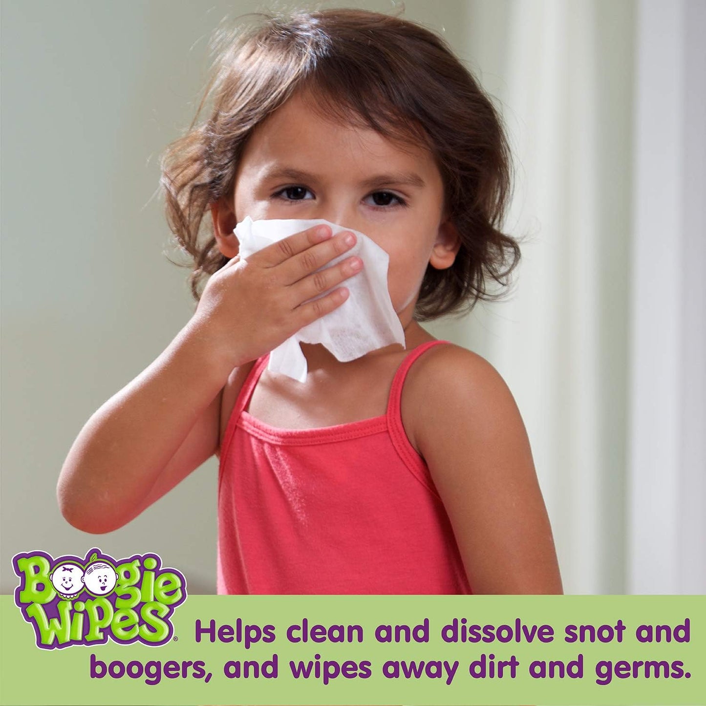 Boogie Wipes Natural Saline Nose Wipes for Kids and Babies, Unscented, 90-Count