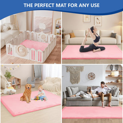 Huloo Sleep Ultra Soft Baby Spielmatte für den Boden, 3,3 cm dicke Elasti-Foam 127x127 cm Laufgittermatte für Kleinkinder, rutschfeste Rückseite, sicher zum Krabbeln und für die Bauchlage, Tatami-Stil (Dunkelgrau)