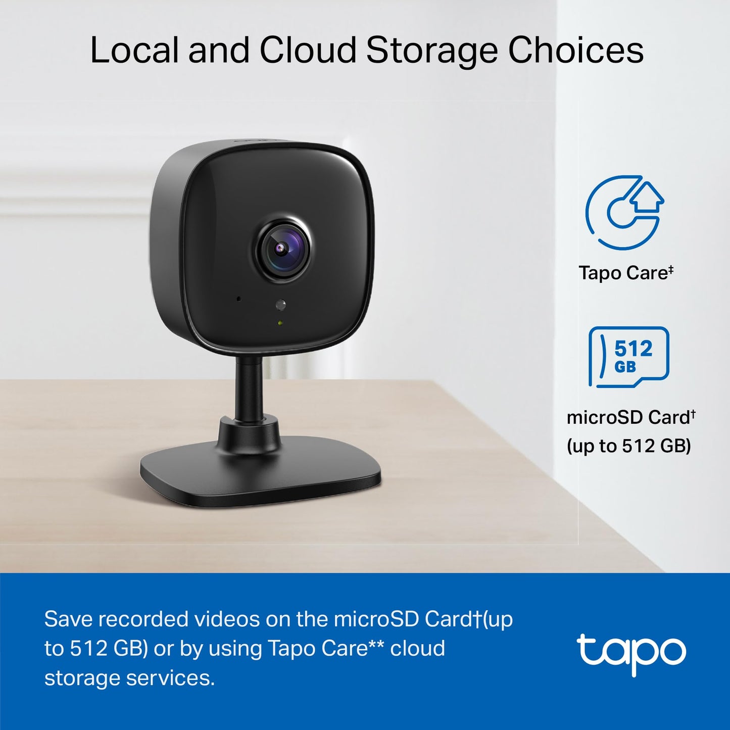 Tapo 1080P Indoor Wired Security Camera - Works as a Baby Monitor & Pet Camera, Motion Detection, 2-Way Audio, Siren, Night Vision, Subscription-Free Local Storage or Optional Cloud, C101