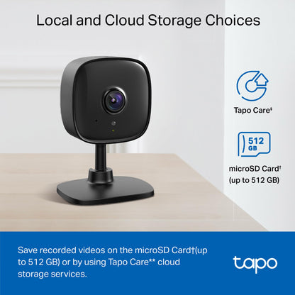 Tapo 1080P Indoor Wired Security Camera - Works as a Baby Monitor & Pet Camera, Motion Detection, 2-Way Audio, Siren, Night Vision, Subscription-Free Local Storage or Optional Cloud, C101