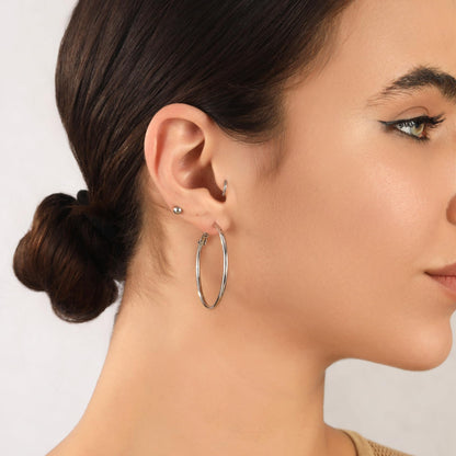 Große Gold Creolen für Frauen, Hypoallergene Dünne Gold Creolen, Sterling Silber Creolen für Damen, Extra Große, Mittelgroße, Große Creolen