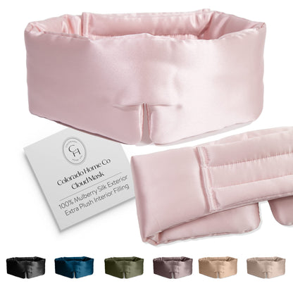 SUNDAYSILKS™ Exclusive Mulberry Silk Sleep Mask | Soft Eye Covers, Blackout Sleeping Mask for Women & Men | Silk Eye Mask for Sleep, Travel, and Relaxation | Antifaz para Dormir [Nude Champagne]