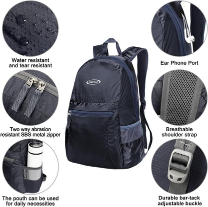 G4Free 20L Lightweight Packable Backpack Foldable Travel Hiking Daypack for Men and Women