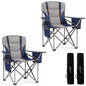 FAIR WIND Padded Camping Chair 500LBS Capacity Heavy Duty Oversized Folding Chair for Heavy People Portable Lawn Chair with Adjustable Lumbar Support, Cooler Bag & Cup Holder for Outdoor, Beach