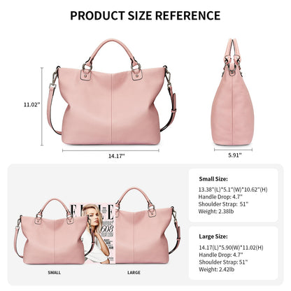 Kattee Damen Weiche Echtleder Tragetasche Schultertasche Handtasche