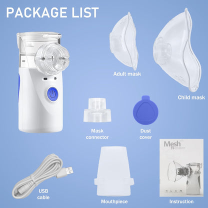Mesh Vernebler Tragbarer Vernebler Inhalationsgerät für Erwachsene und Kinder, Hand Vernebler für Zuhause und Reisen