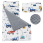 PHF Toddler Nap Mat with Removable Pillow and Minky Blanket, Rollup Design Kids Sleeping Mat, Slumber Bags for Boys, 55"x23" Toddler Sleeping Bag for Daycare Preschool Travel Camping, Space