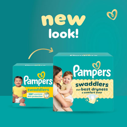 Pampers Swaddlers Windeln, Größe 0 (bis 4,5 kg), 84 Stück, Saugfähig, Hält Babys trocken und bequem, Hautverträgliche Einwegwindel