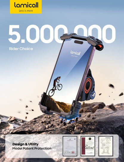 Lamicall Fahrrad Handyhalterung Motorrad Halterung - Motorrad Handyhalterung, Lenker Handy Klemme, Roller Handyclip Geschenke für iPhone 17 Air Pro Max, 16 15 Plus, S20, 4.7 bis 6.8 Zoll Smartphones
